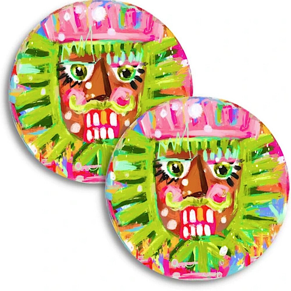 Pair of Acrylic Neon Nutcracker Coasters
